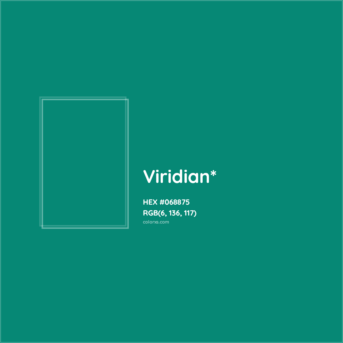 HEX #068875 Color Name, Color Code, Palettes, Similar Paints, Images