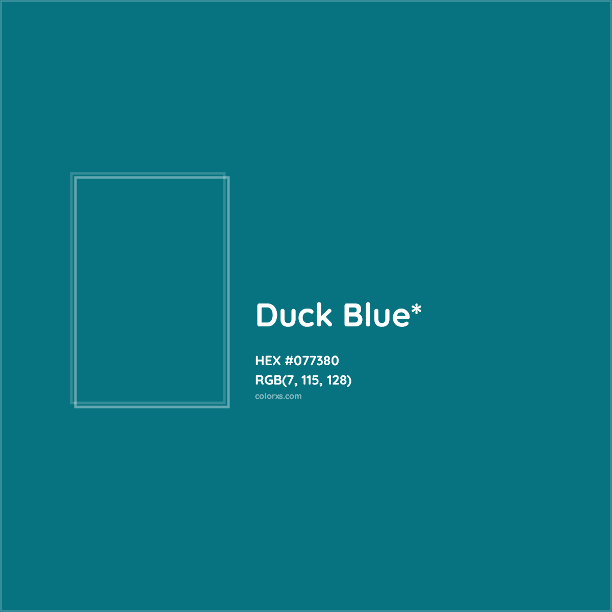 HEX #077380 Color Name, Color Code, Palettes, Similar Paints, Images