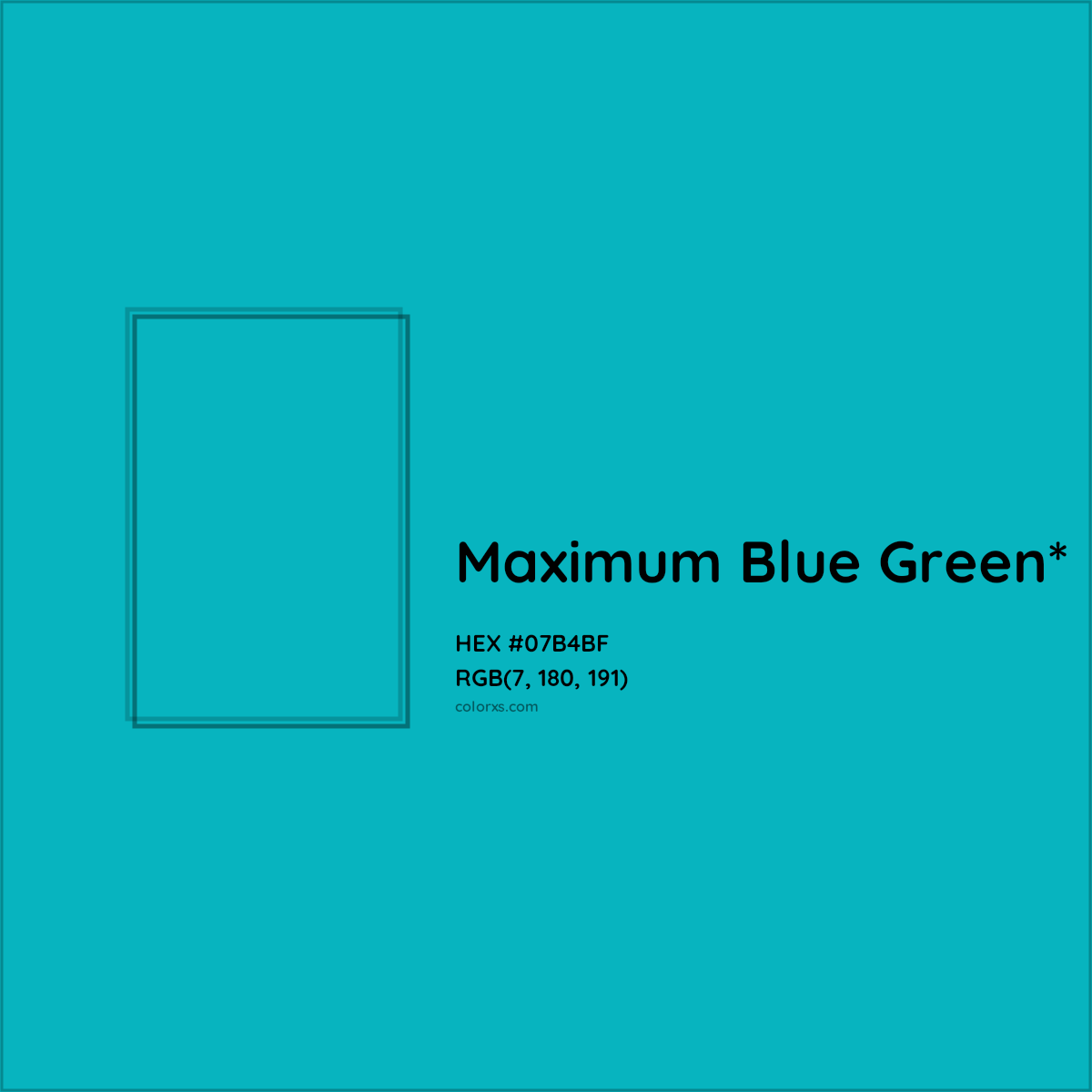 HEX #07B4BF Color Name, Color Code, Palettes, Similar Paints, Images