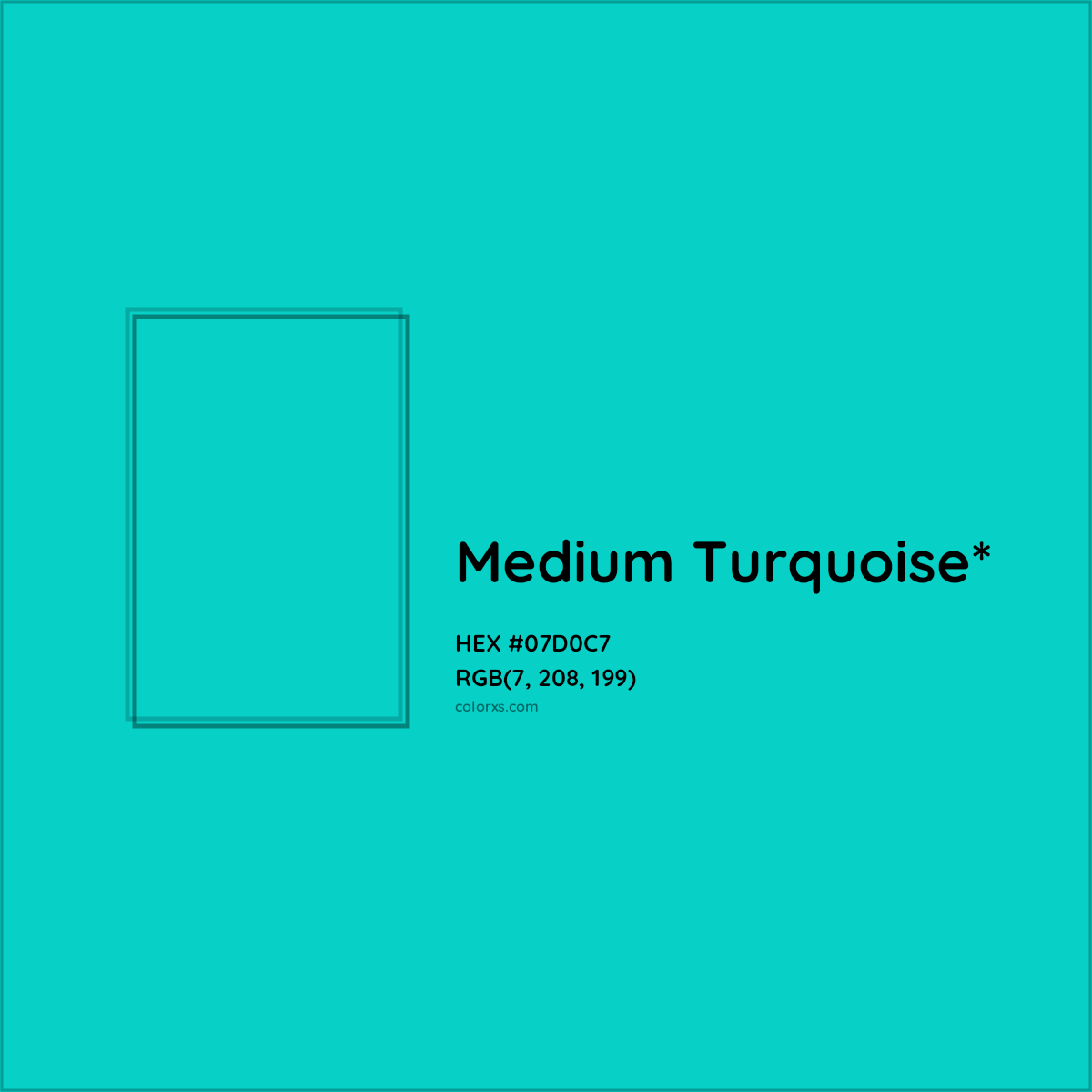 HEX #07D0C7 Color Name, Color Code, Palettes, Similar Paints, Images