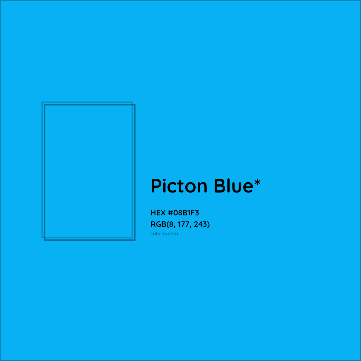 HEX #08B1F3 Color Name, Color Code, Palettes, Similar Paints, Images