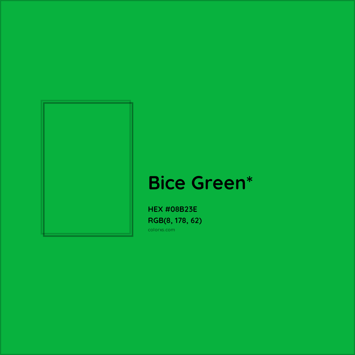 HEX #08B23E Color Name, Color Code, Palettes, Similar Paints, Images