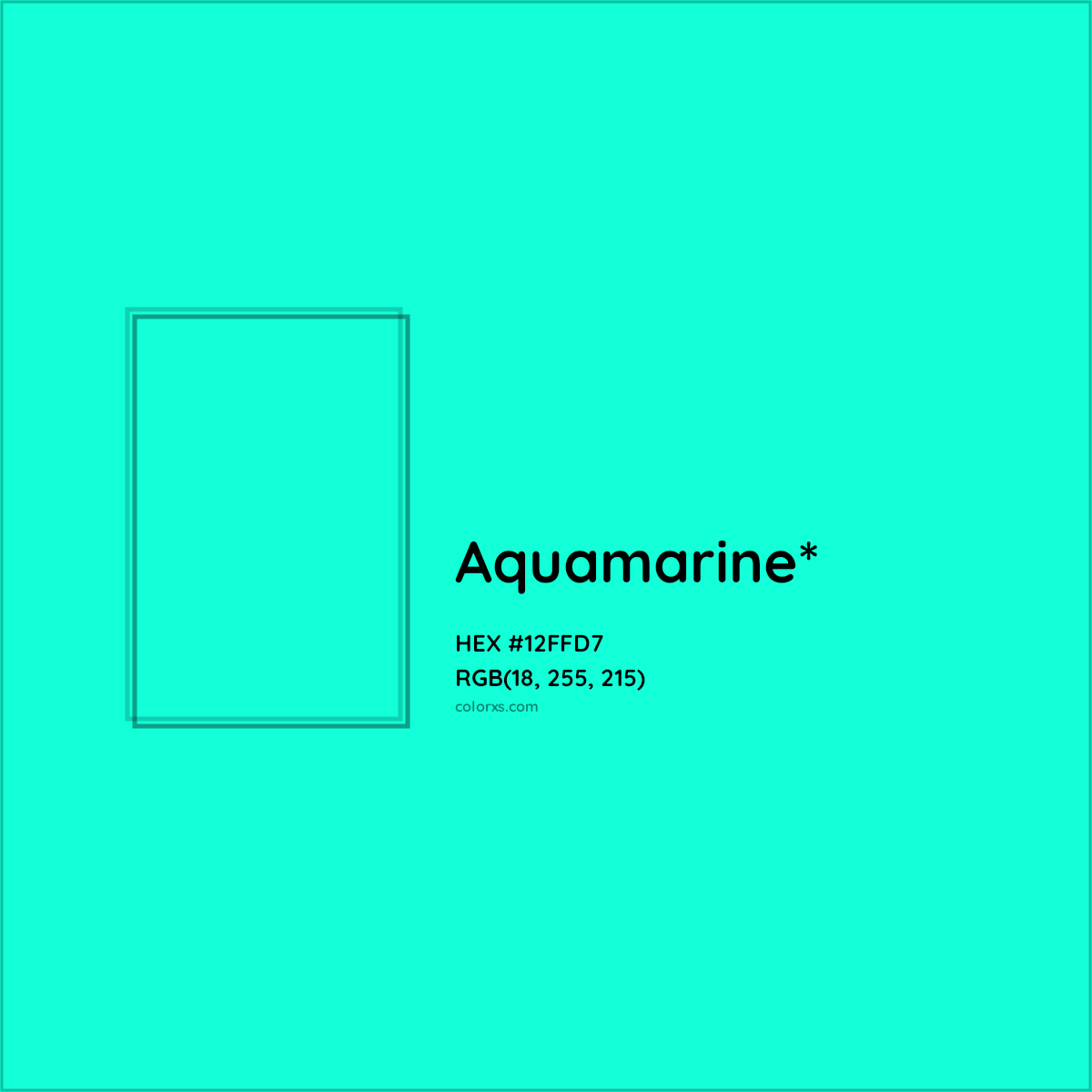 HEX #12FFD7 Color Name, Color Code, Palettes, Similar Paints, Images