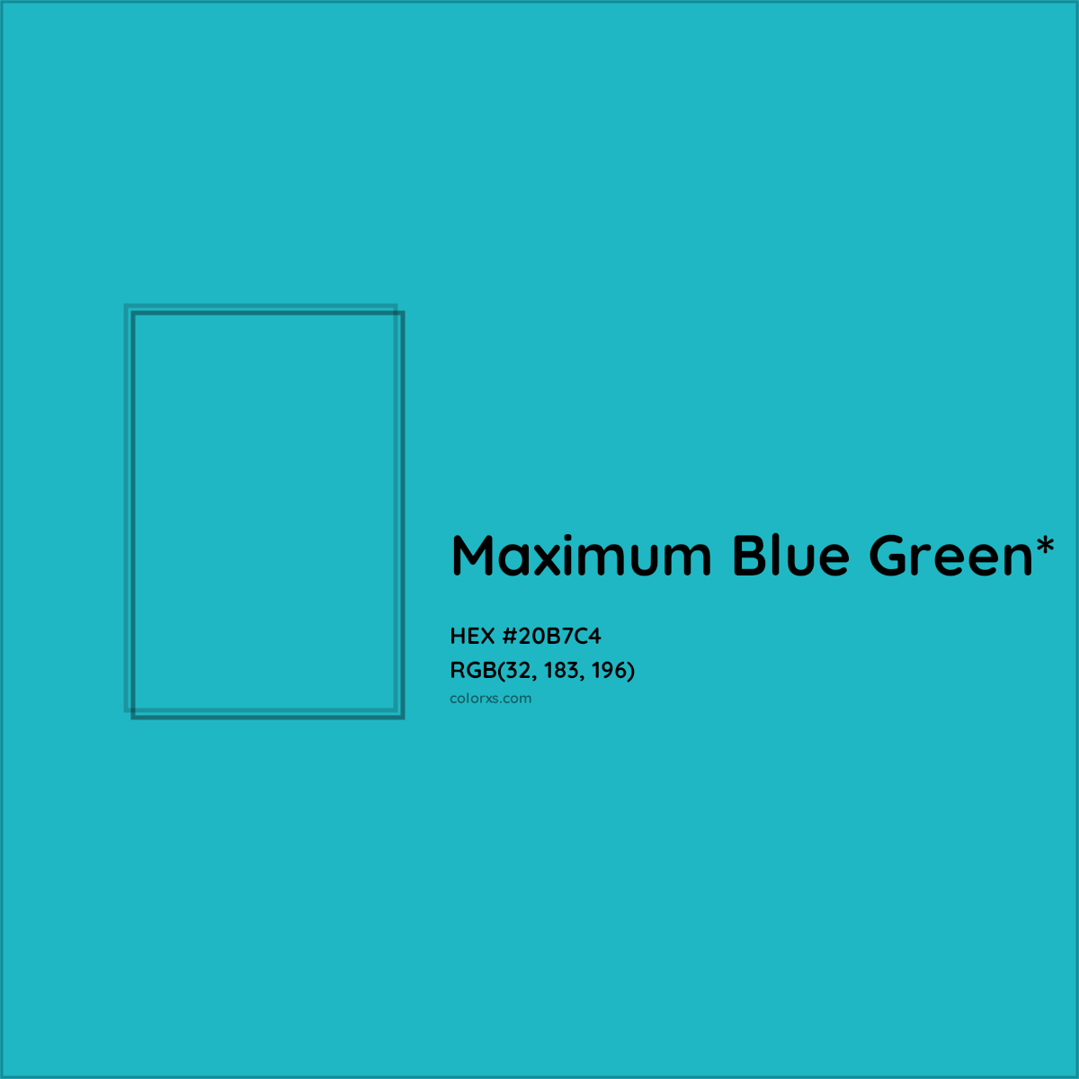 HEX #20B7C4 Color Name, Color Code, Palettes, Similar Paints, Images