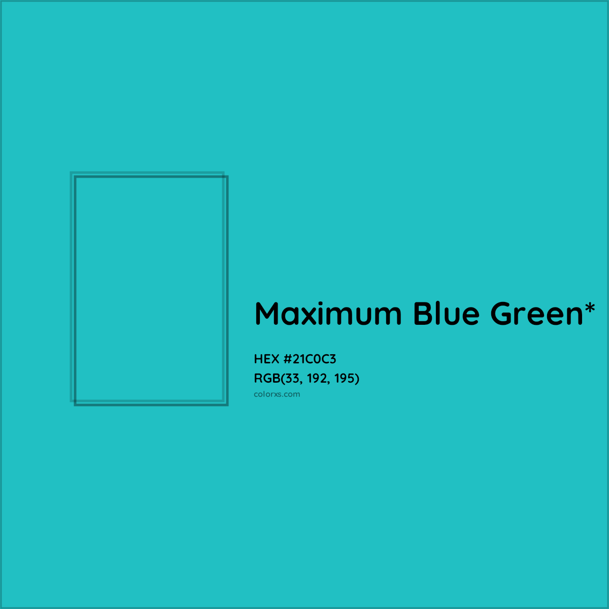 HEX #21C0C3 Color Name, Color Code, Palettes, Similar Paints, Images