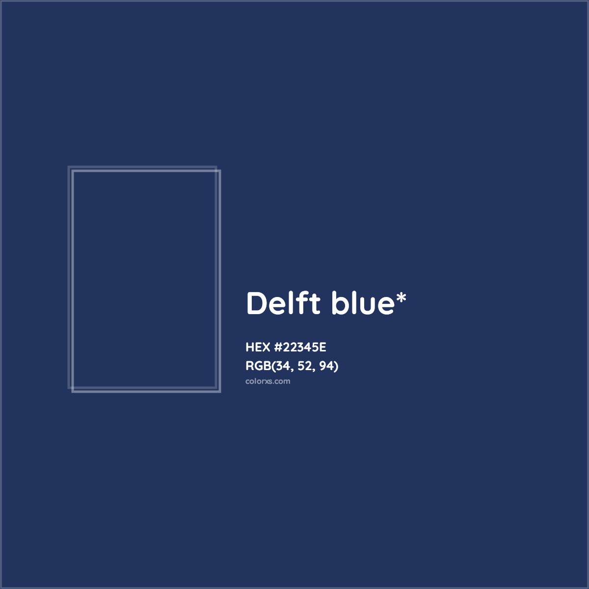 HEX #22345E Color Name, Color Code, Palettes, Similar Paints, Images