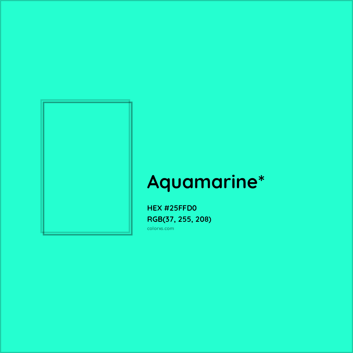 HEX #25FFD0 Color Name, Color Code, Palettes, Similar Paints, Images