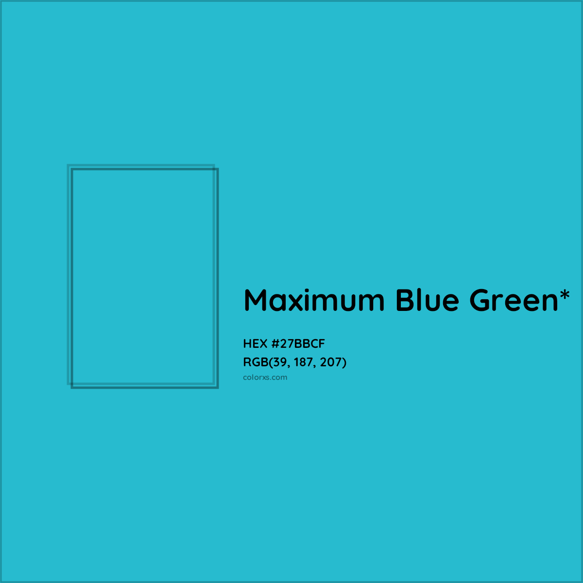 HEX #27BBCF Color Name, Color Code, Palettes, Similar Paints, Images