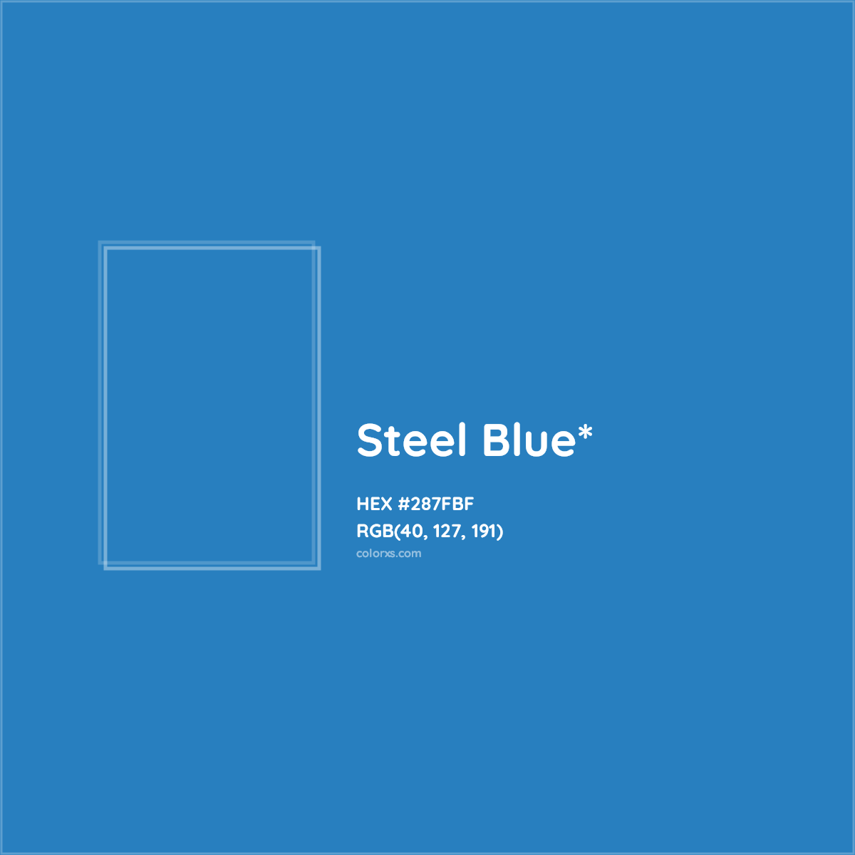 HEX #287FBF Color Name, Color Code, Palettes, Similar Paints, Images