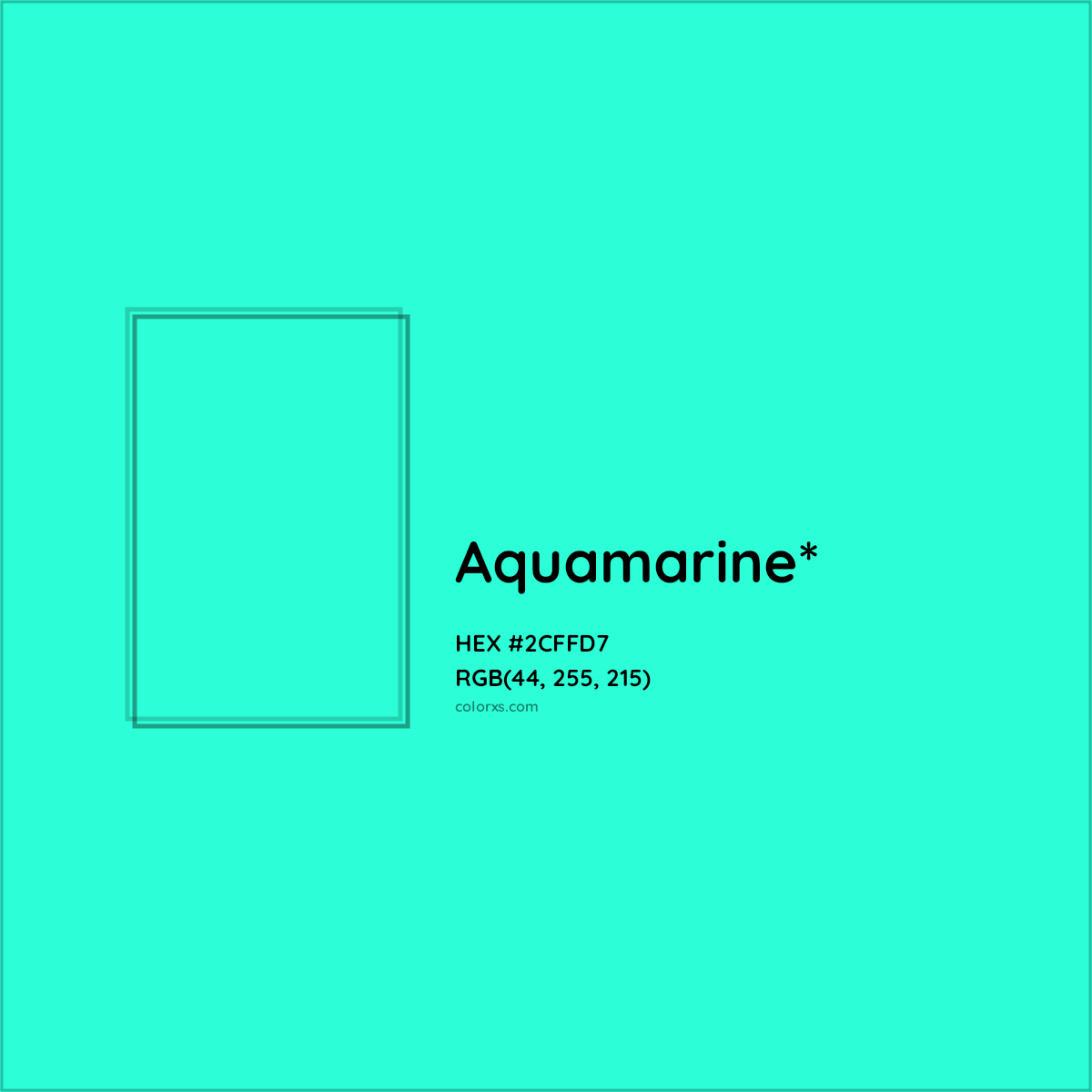 HEX #2CFFD7 Color Name, Color Code, Palettes, Similar Paints, Images