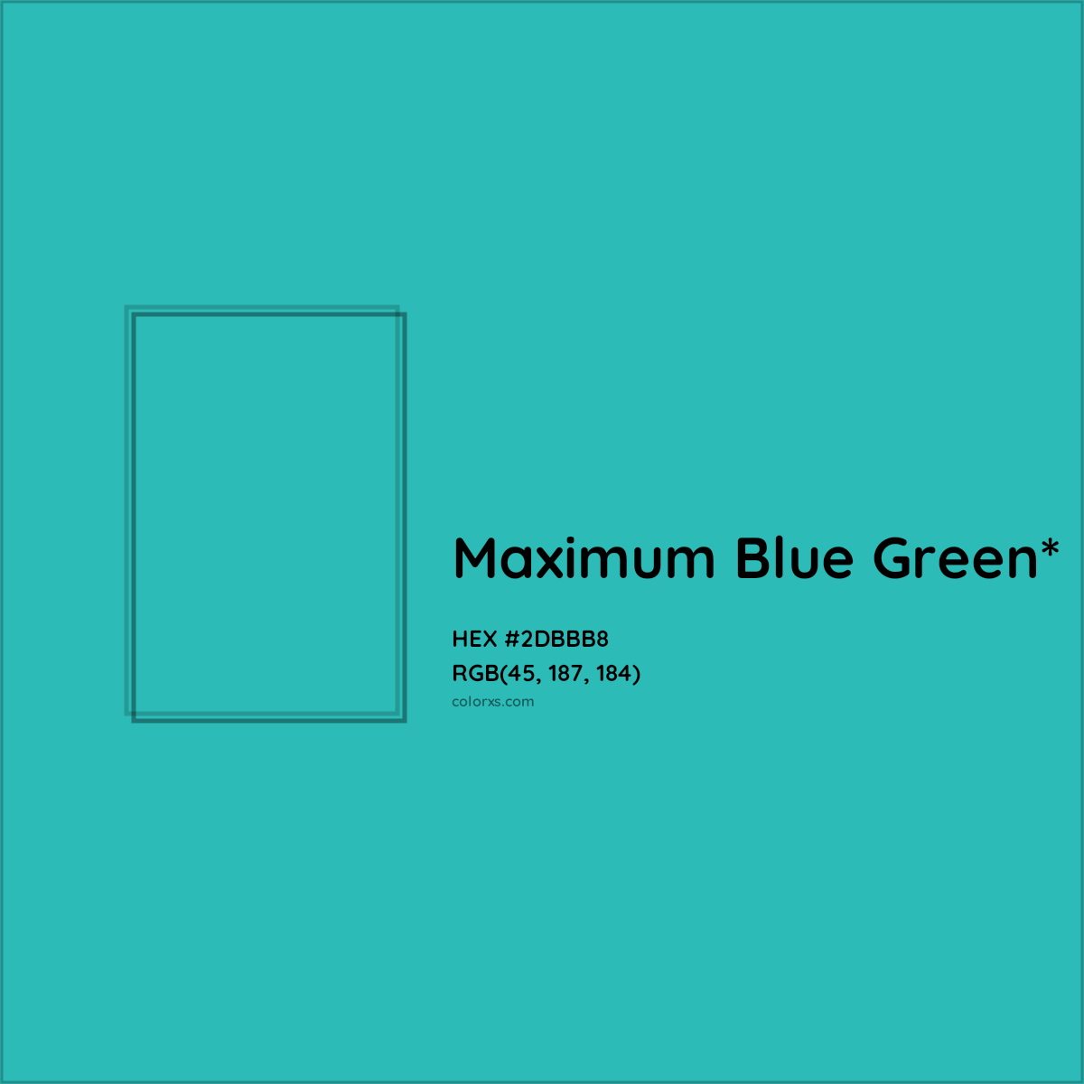 HEX #2DBBB8 Color Name, Color Code, Palettes, Similar Paints, Images