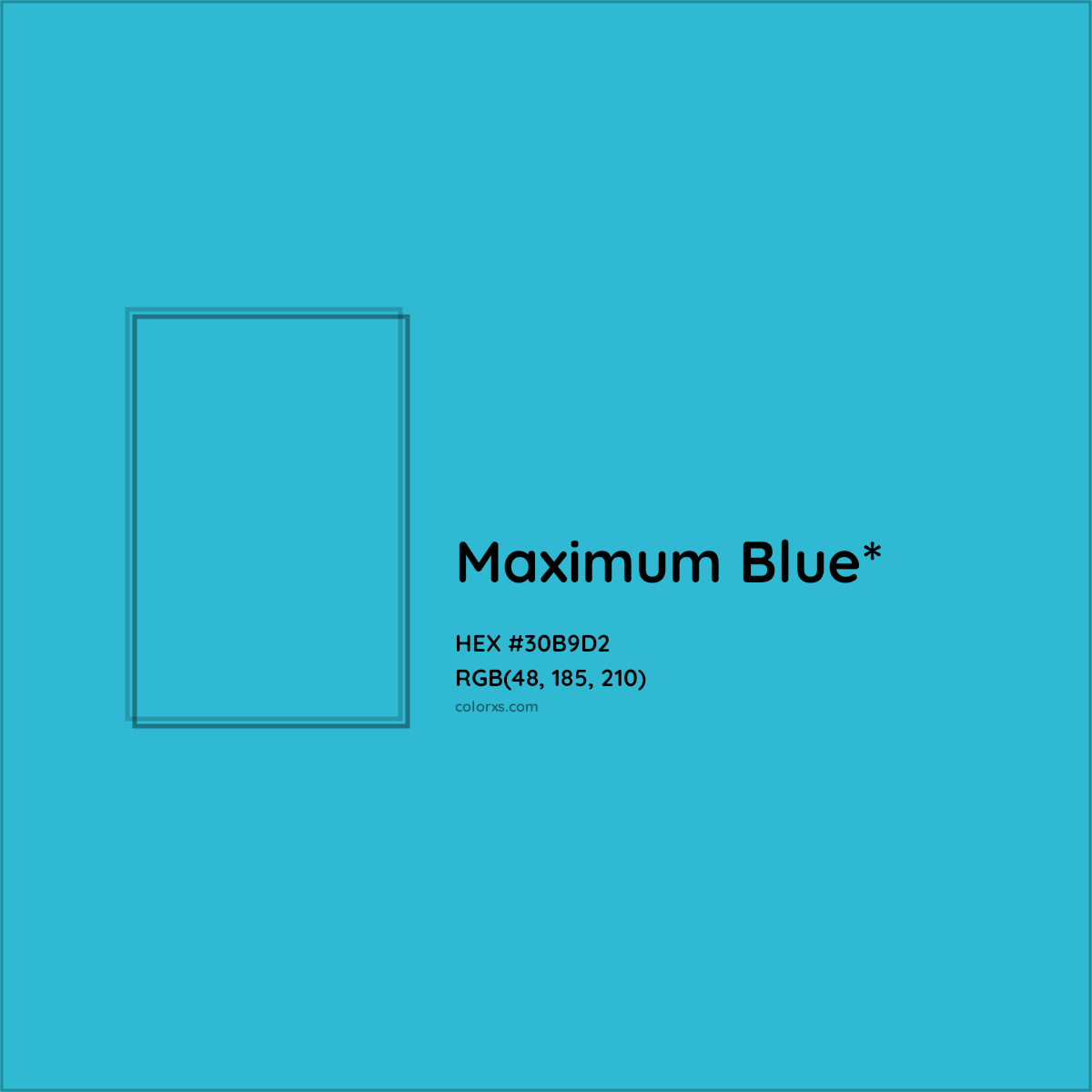 HEX #30B9D2 Color Name, Color Code, Palettes, Similar Paints, Images