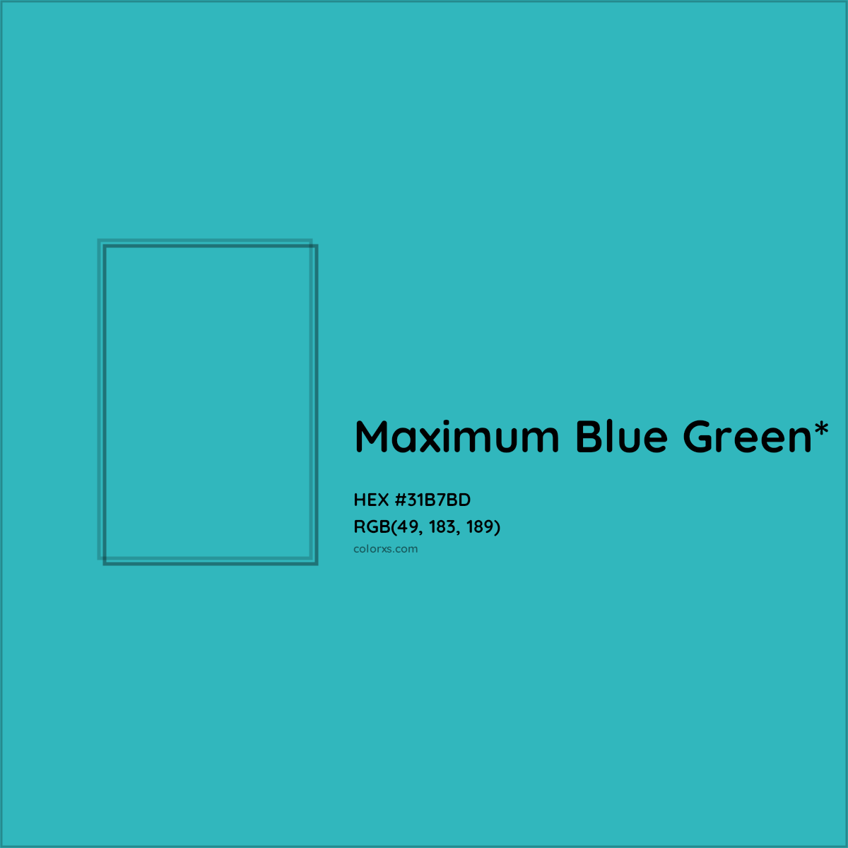 HEX #31B7BD Color Name, Color Code, Palettes, Similar Paints, Images