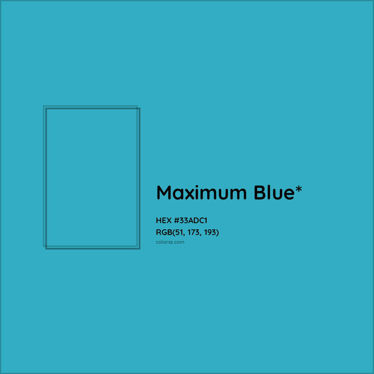 HEX #33ADC1 Color Name, Color Code, Palettes, Similar Paints, Images