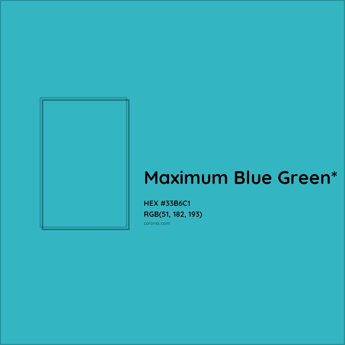 HEX #33B6C1 Color Name, Color Code, Palettes, Similar Paints, Images