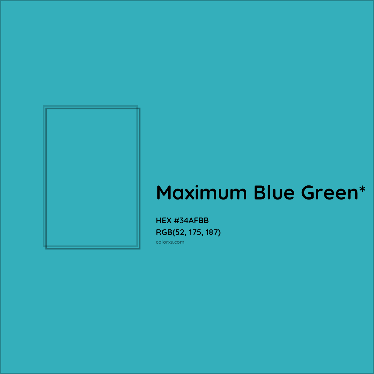 HEX #34AFBB Color Name, Color Code, Palettes, Similar Paints, Images