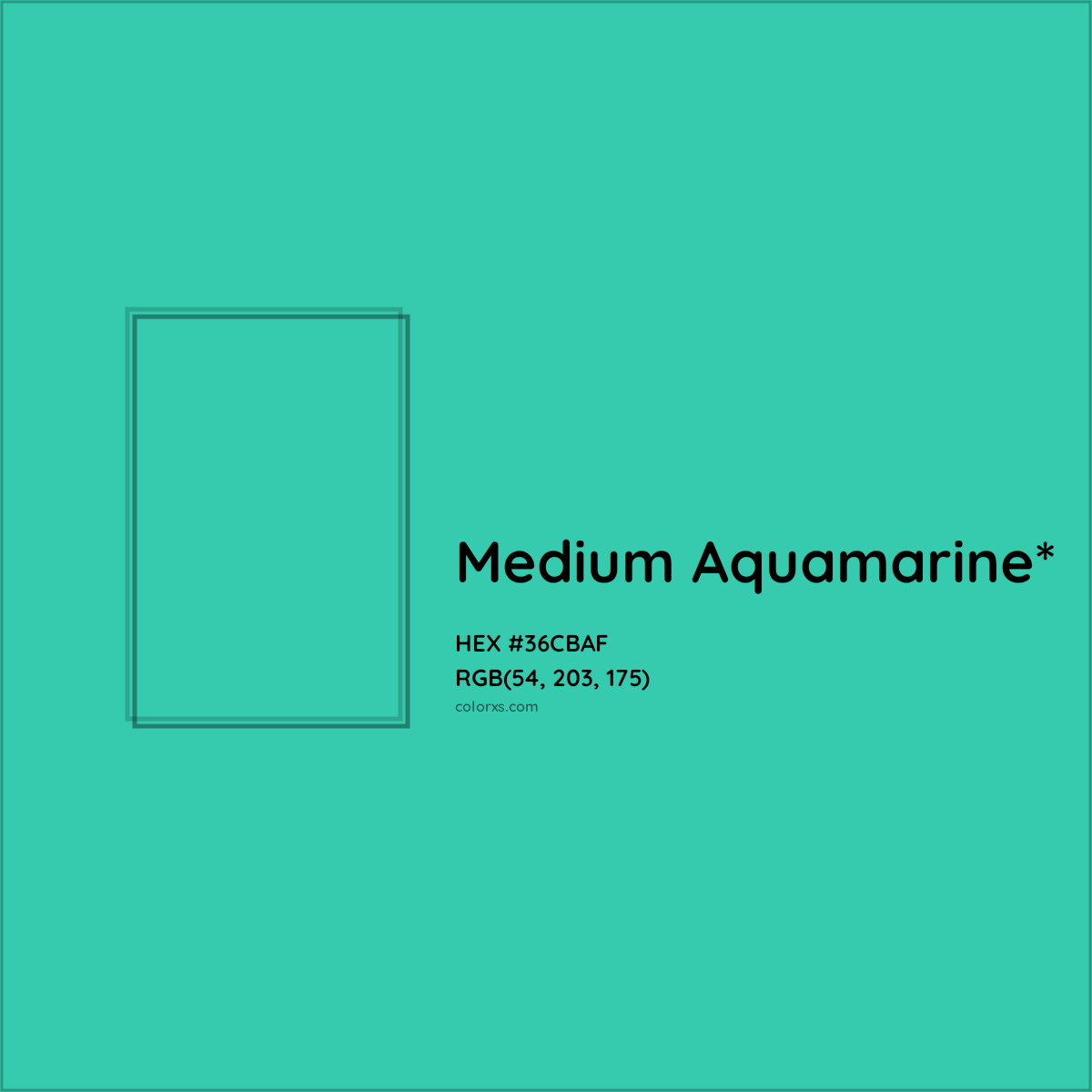 HEX #36CBAF Color Name, Color Code, Palettes, Similar Paints, Images