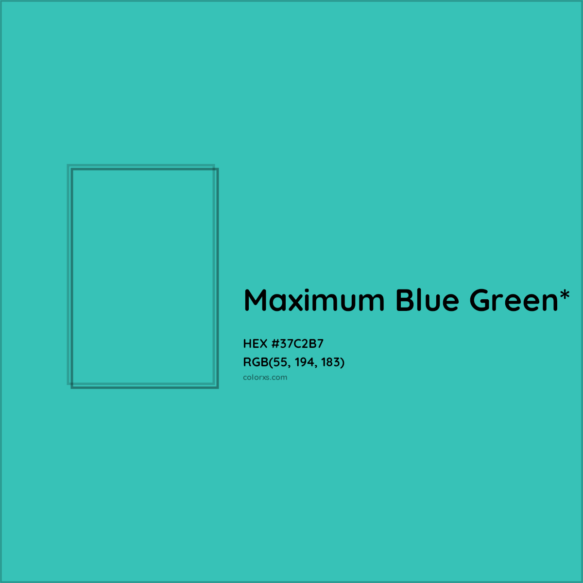 HEX #37C2B7 Color Name, Color Code, Palettes, Similar Paints, Images