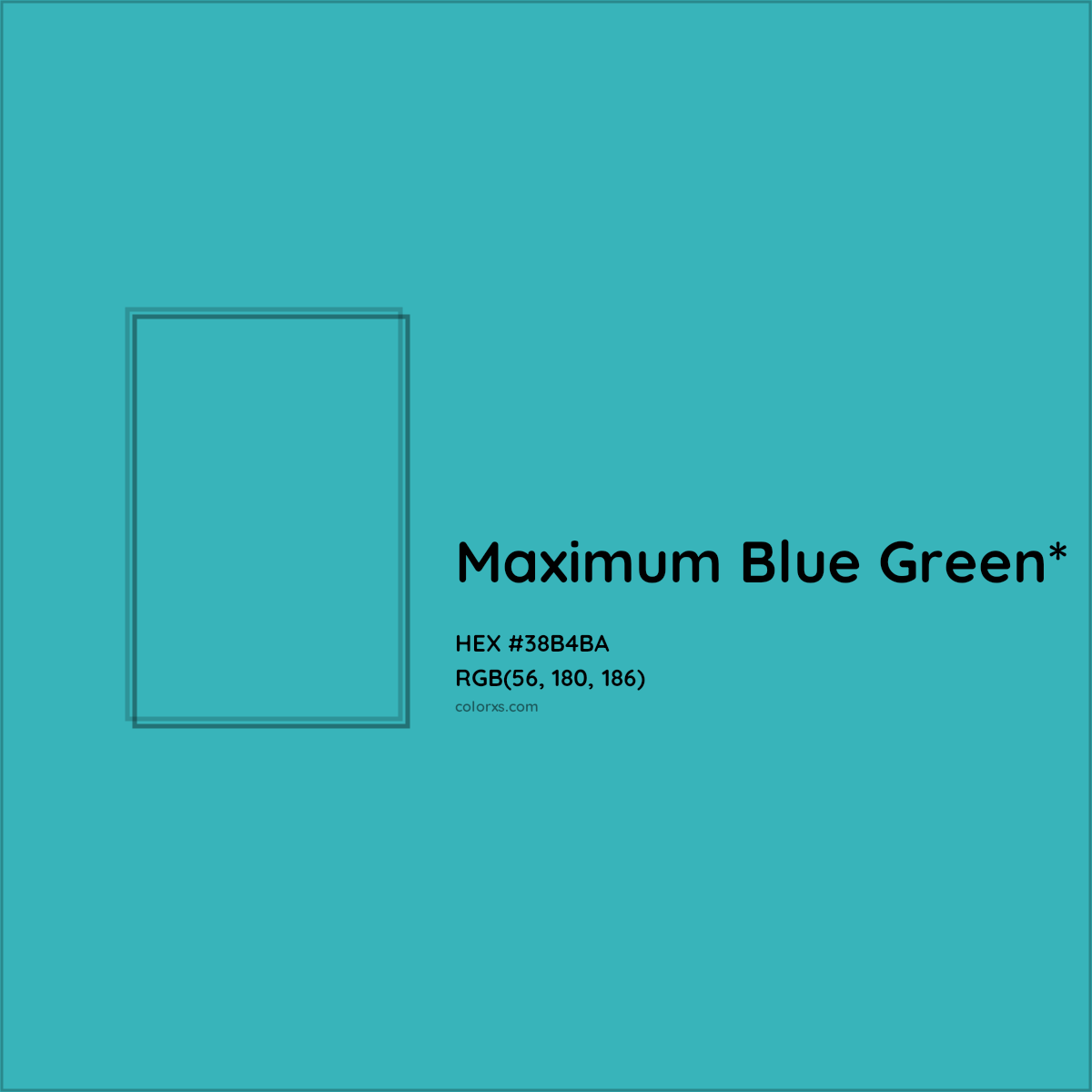 HEX #38B4BA Color Name, Color Code, Palettes, Similar Paints, Images