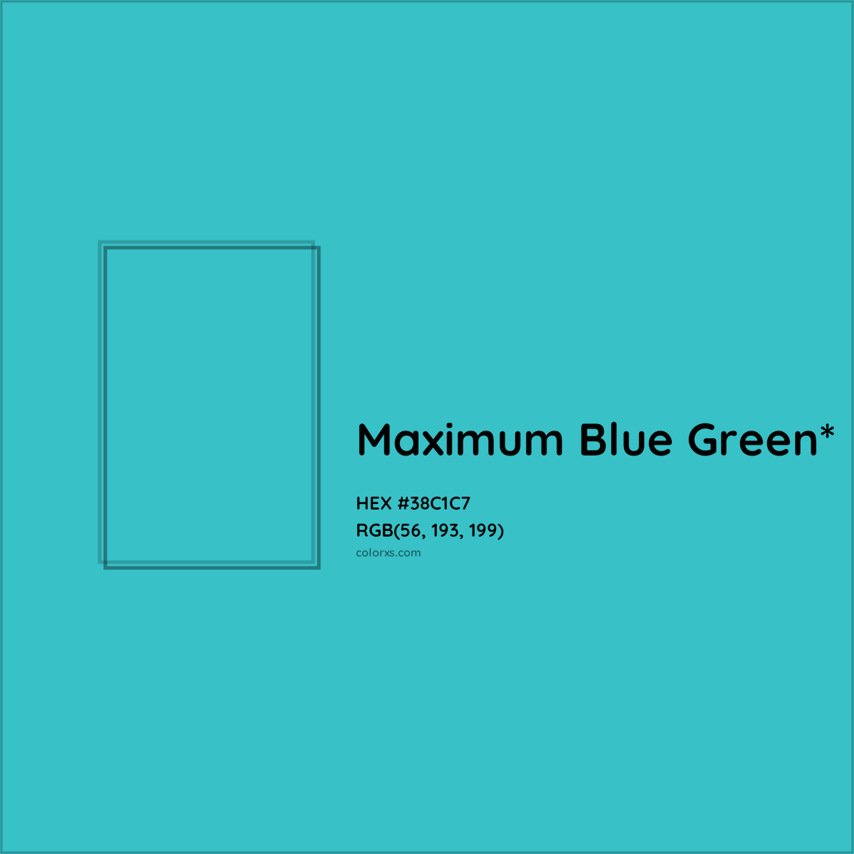 HEX #38C1C7 Color Name, Color Code, Palettes, Similar Paints, Images