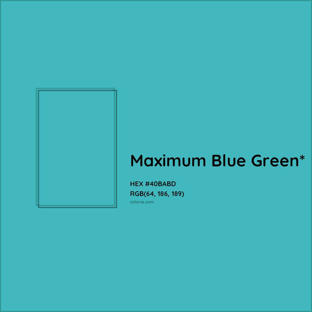 HEX #40BABD Color Name, Color Code, Palettes, Similar Paints, Images