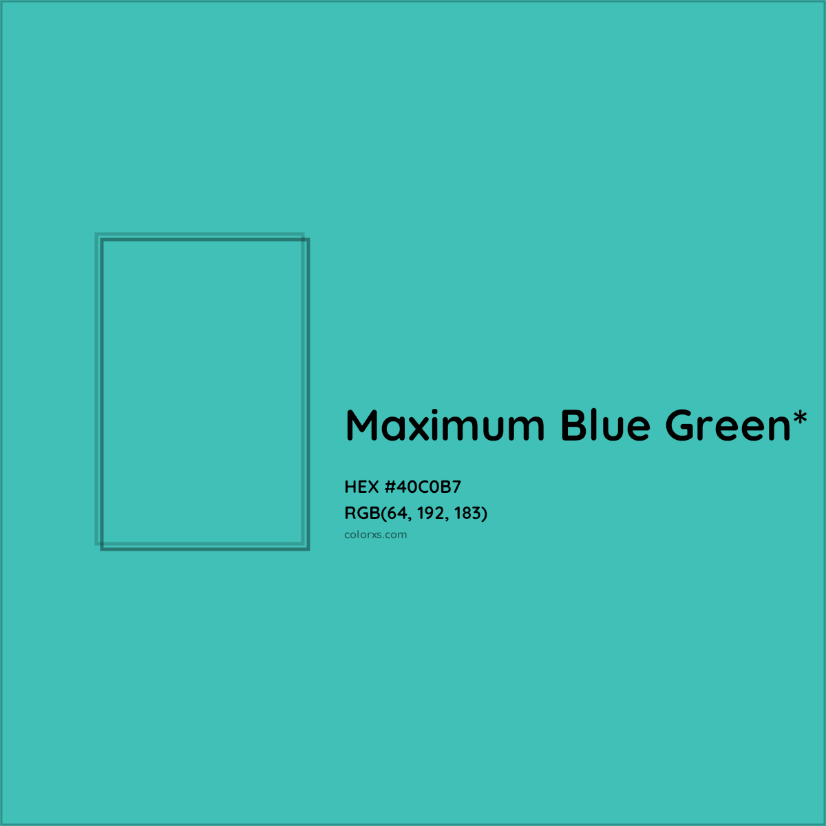 HEX #40C0B7 Color Name, Color Code, Palettes, Similar Paints, Images