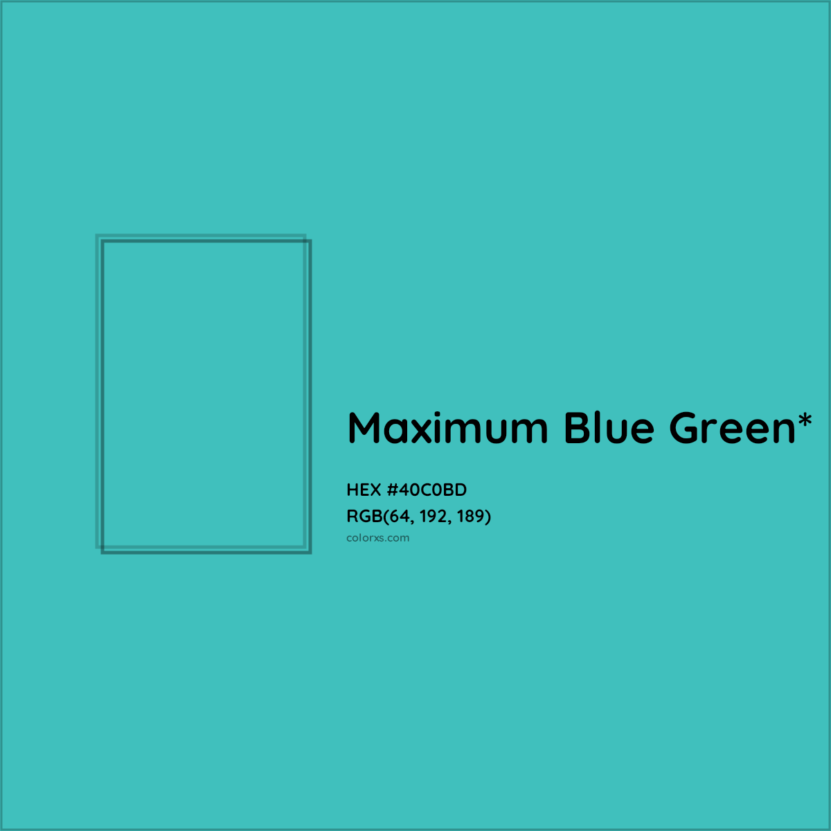 HEX #40C0BD Color Name, Color Code, Palettes, Similar Paints, Images