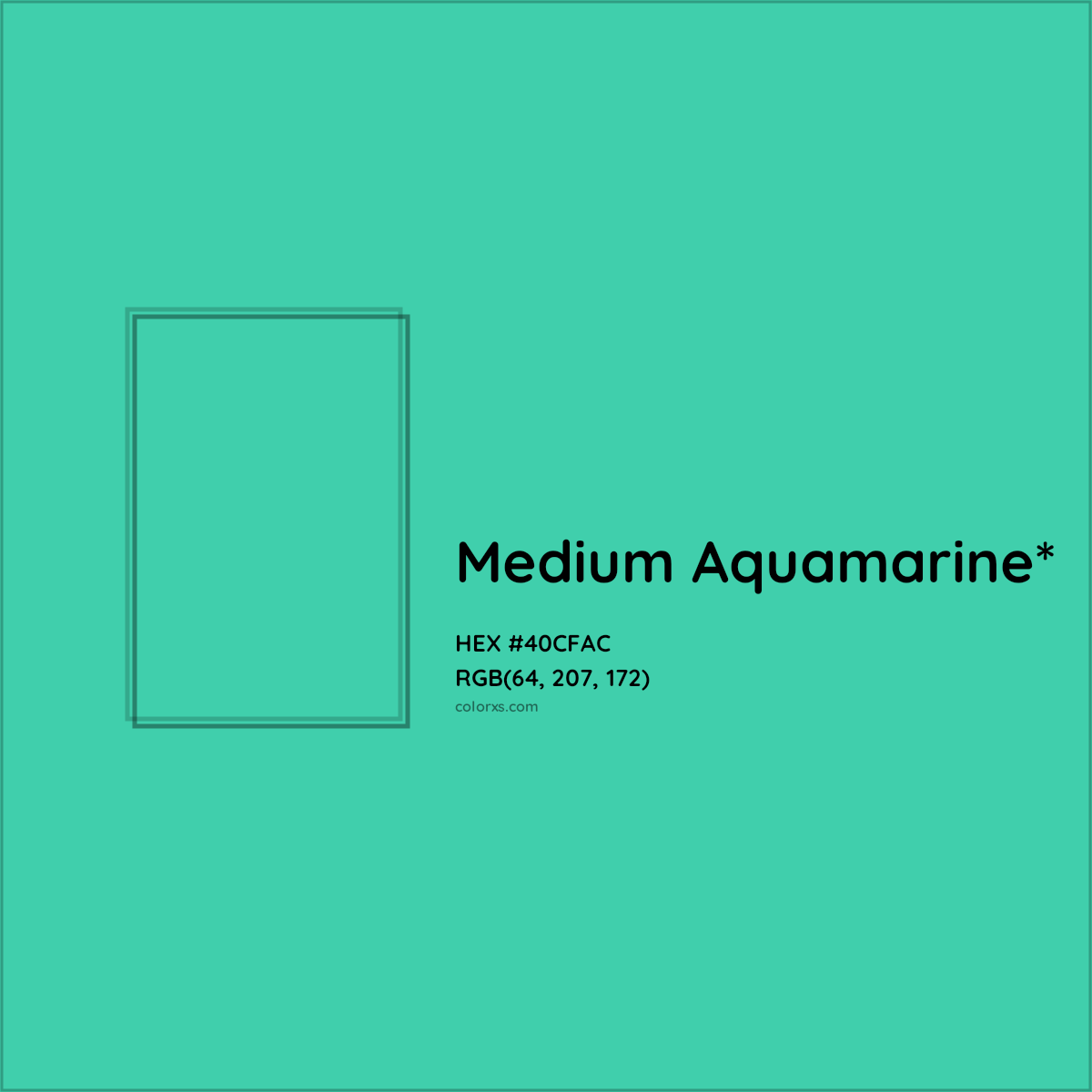 HEX #40CFAC Color Name, Color Code, Palettes, Similar Paints, Images