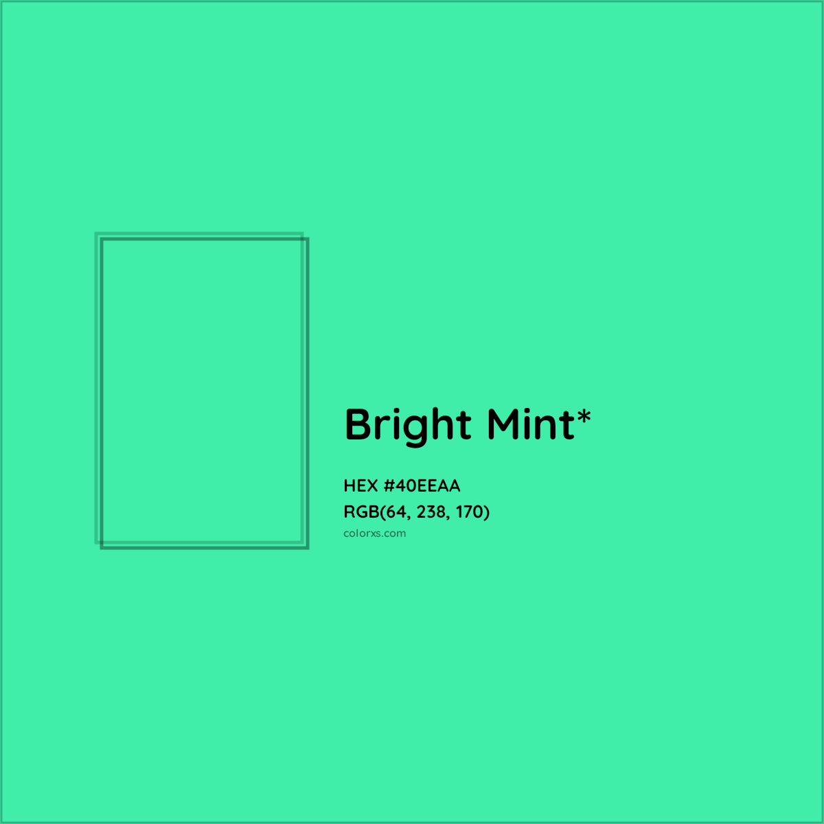 HEX #40EEAA Color Name, Color Code, Palettes, Similar Paints, Images