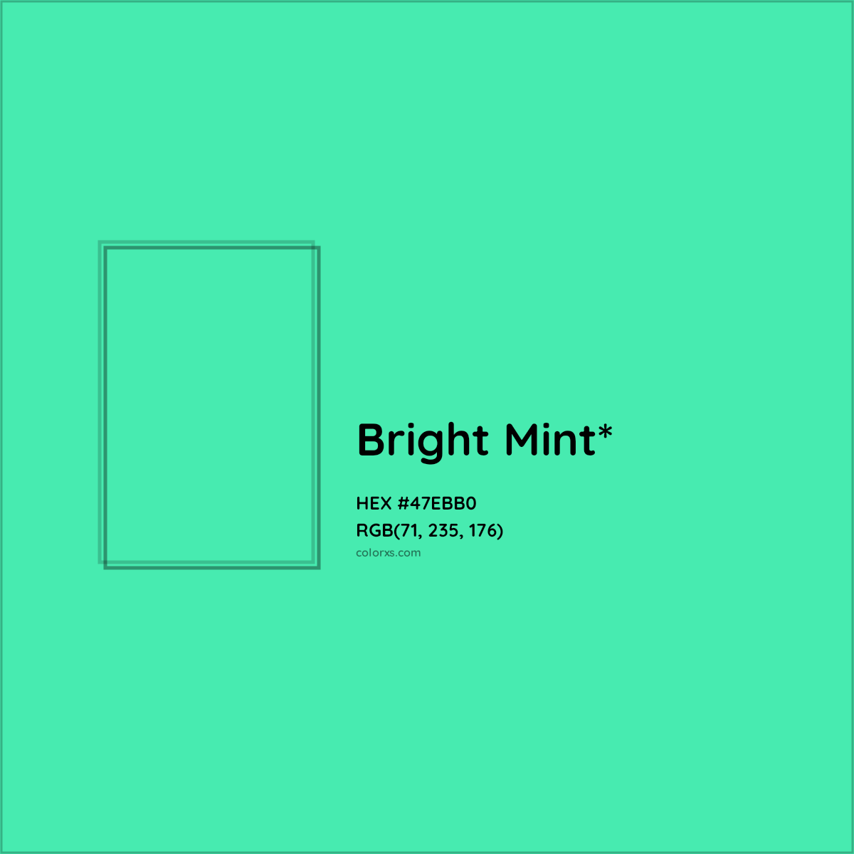 HEX #47EBB0 Color Name, Color Code, Palettes, Similar Paints, Images