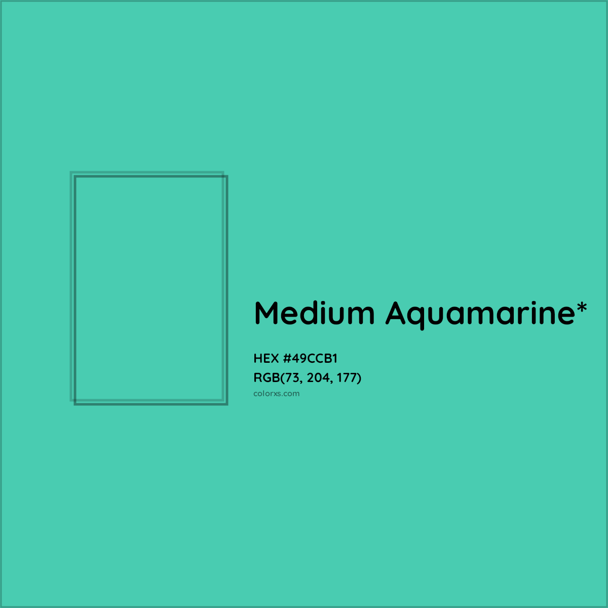 HEX #49CCB1 Color Name, Color Code, Palettes, Similar Paints, Images