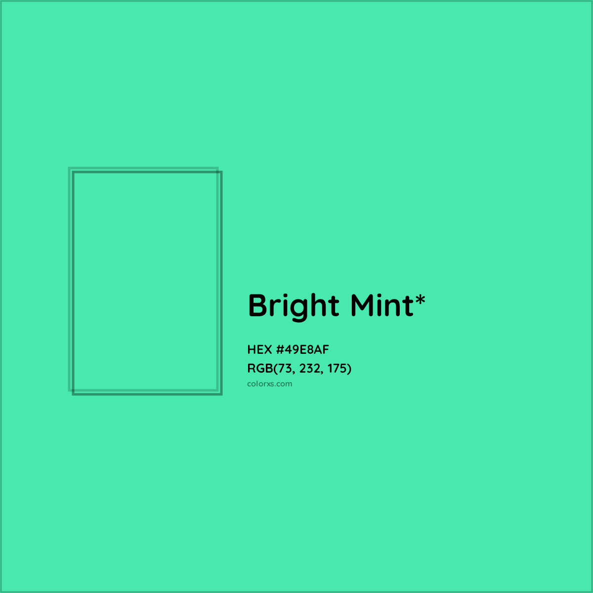 HEX #49E8AF Color Name, Color Code, Palettes, Similar Paints, Images