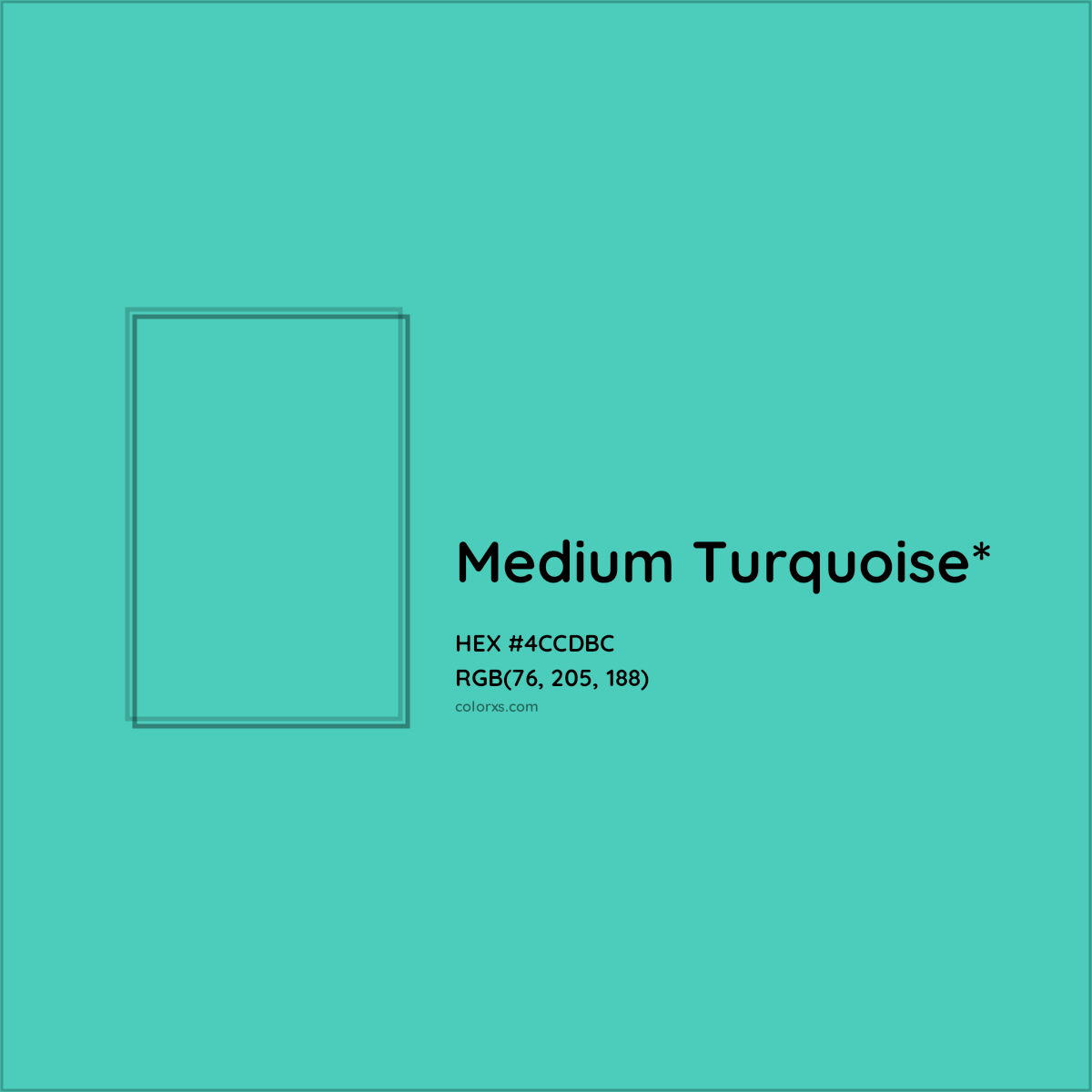 HEX #4CCDBC Color Name, Color Code, Palettes, Similar Paints, Images