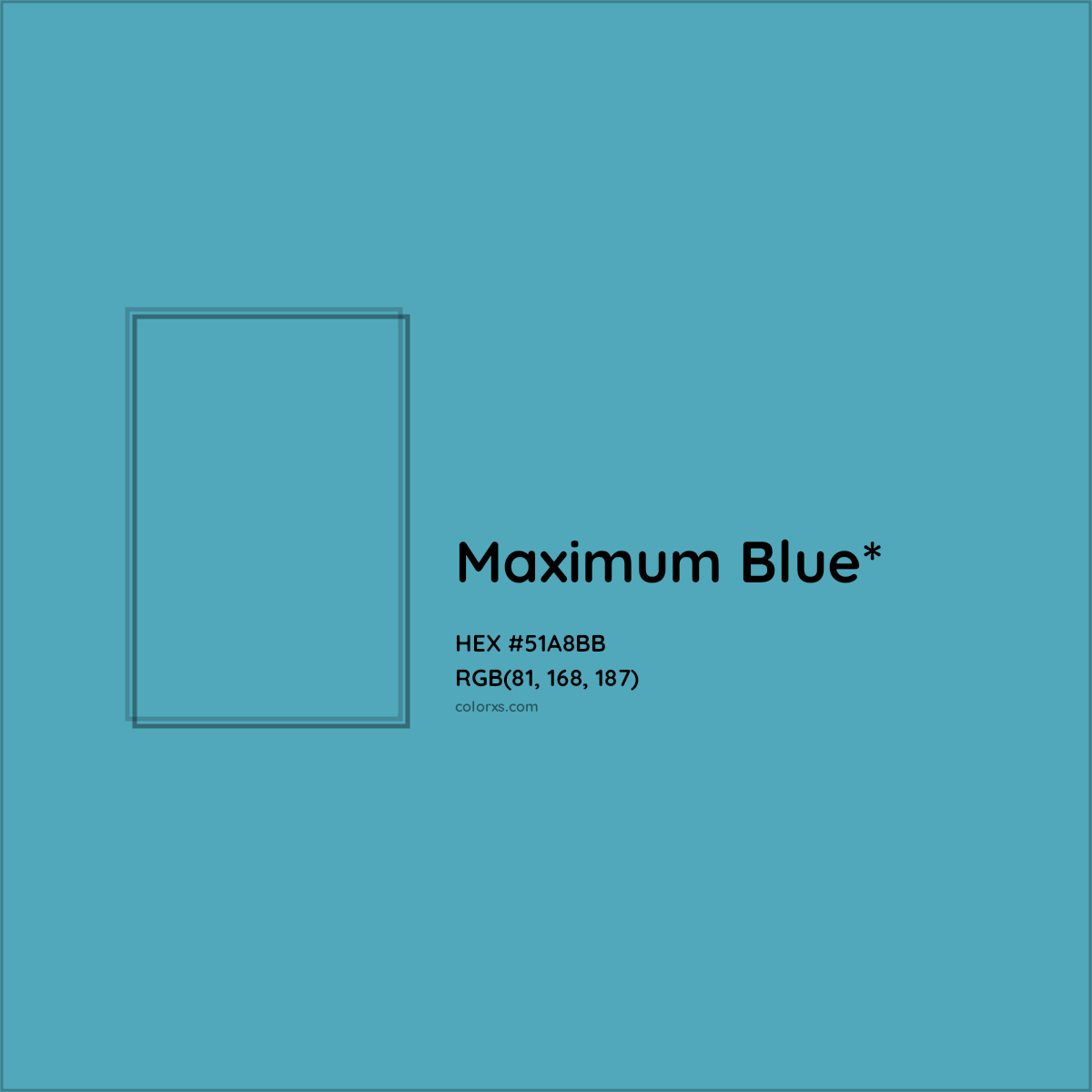 HEX #51A8BB Color Name, Color Code, Palettes, Similar Paints, Images