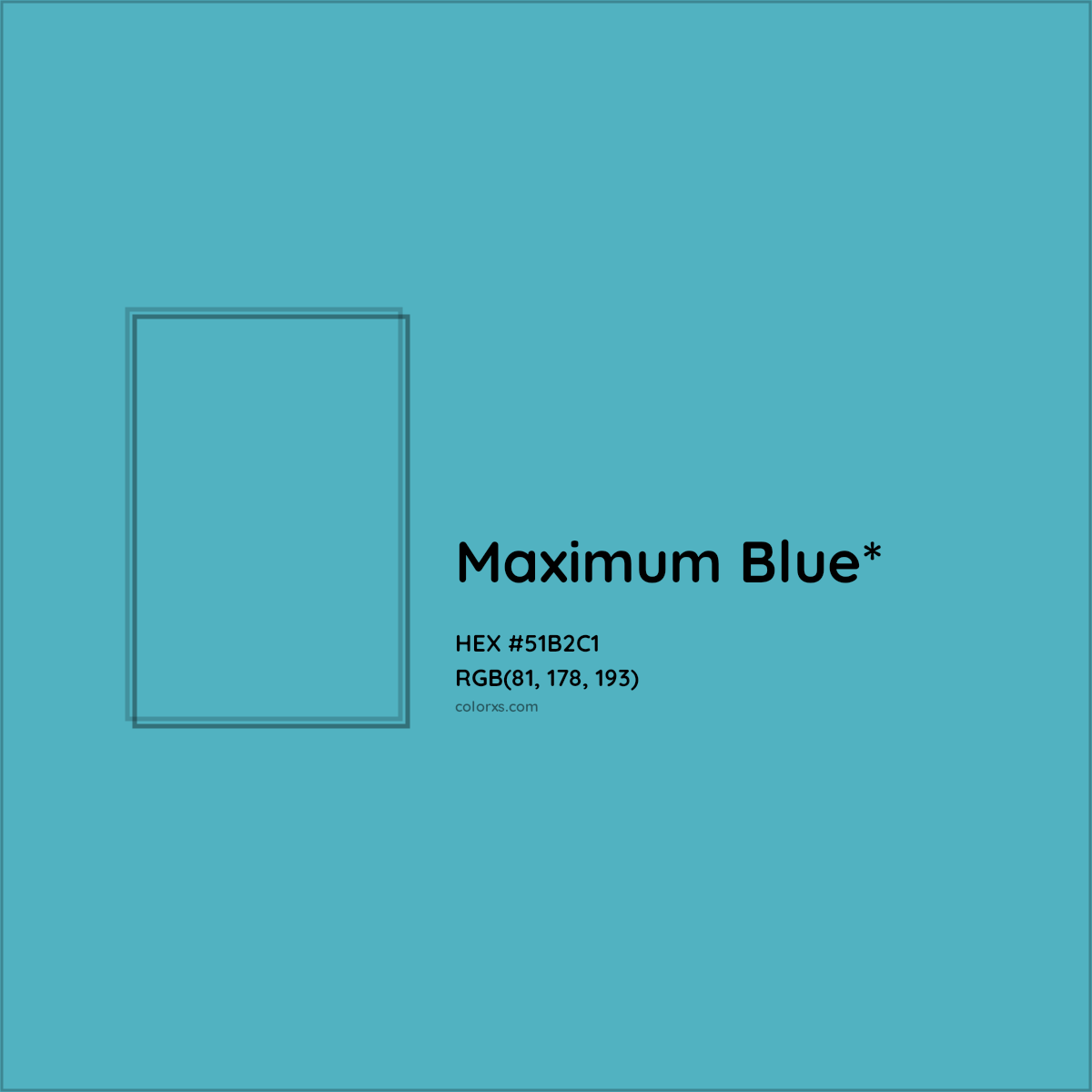 HEX #51B2C1 Color Name, Color Code, Palettes, Similar Paints, Images