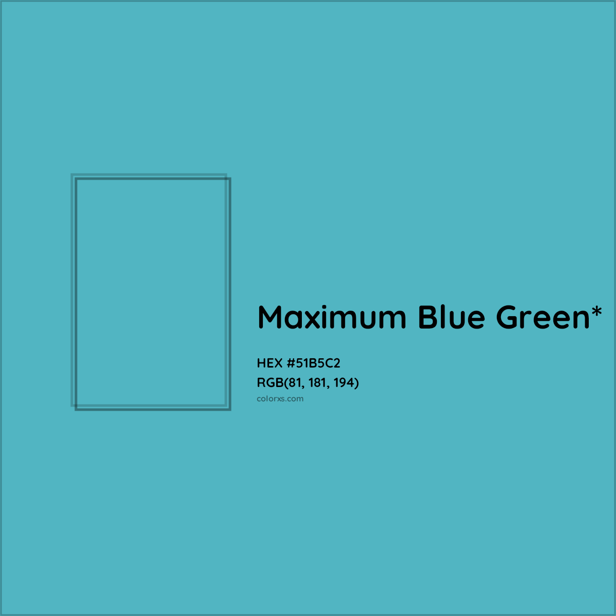 HEX #51B5C2 Color Name, Color Code, Palettes, Similar Paints, Images