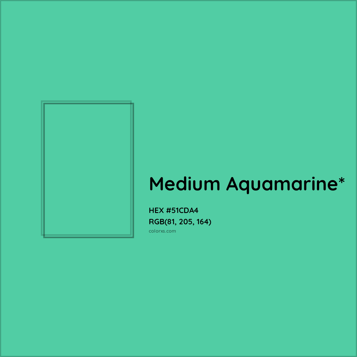 HEX #51CDA4 Color Name, Color Code, Palettes, Similar Paints, Images