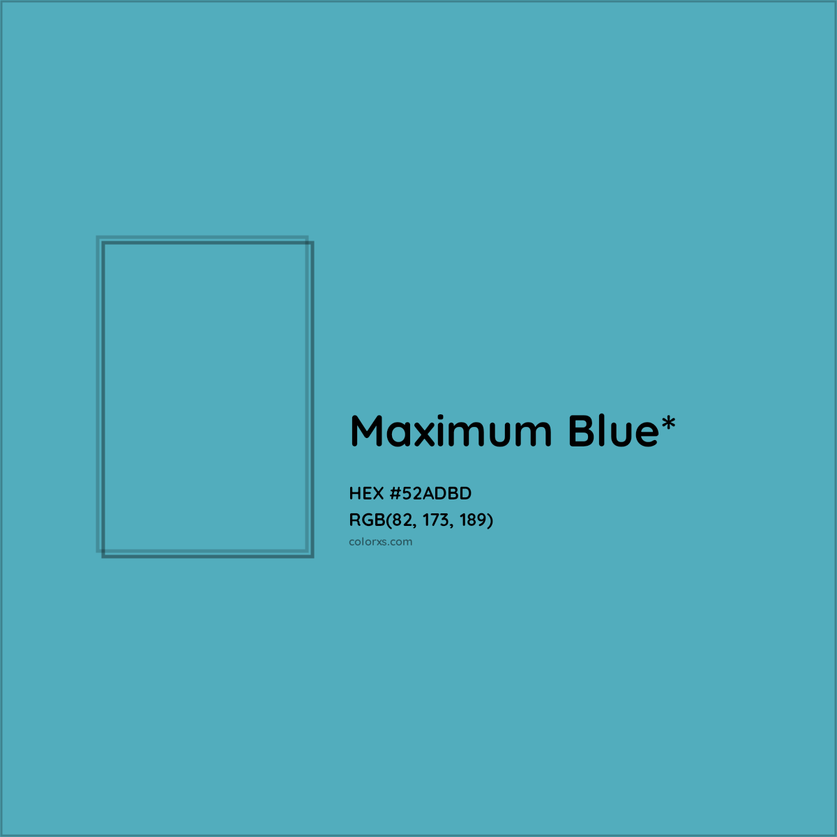 HEX #52ADBD Color Name, Color Code, Palettes, Similar Paints, Images