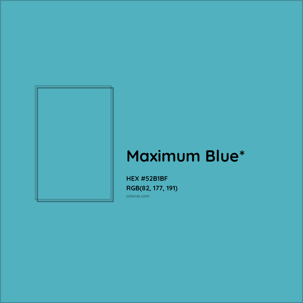 HEX #52B1BF Color Name, Color Code, Palettes, Similar Paints, Images