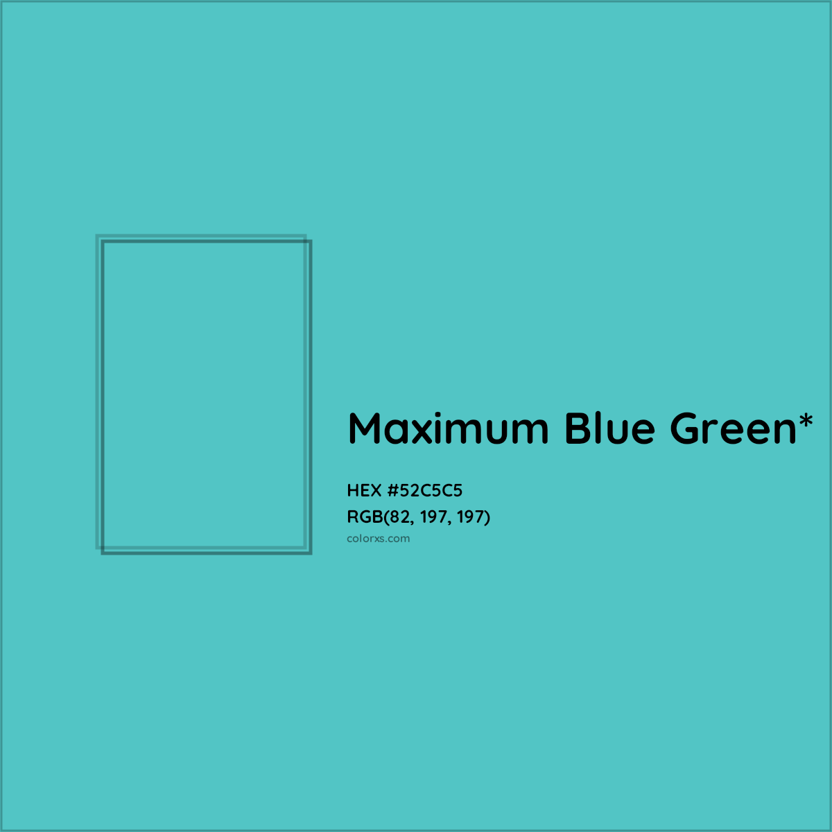 HEX #52C5C5 Color Name, Color Code, Palettes, Similar Paints, Images