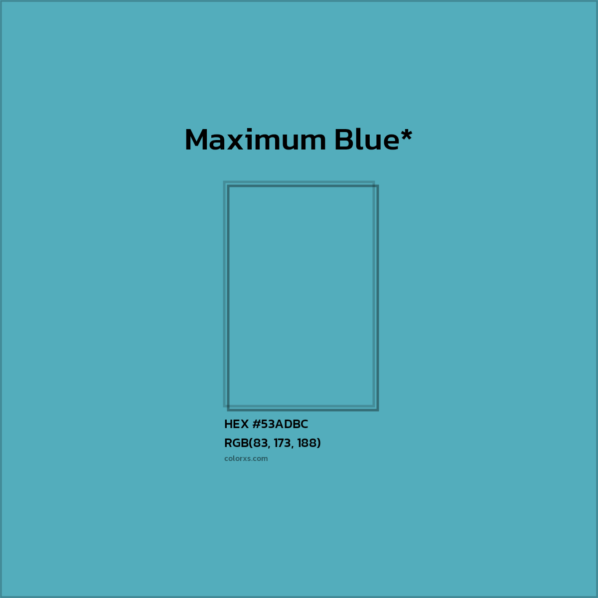 HEX #53ADBC Color Name, Color Code, Palettes, Similar Paints, Images