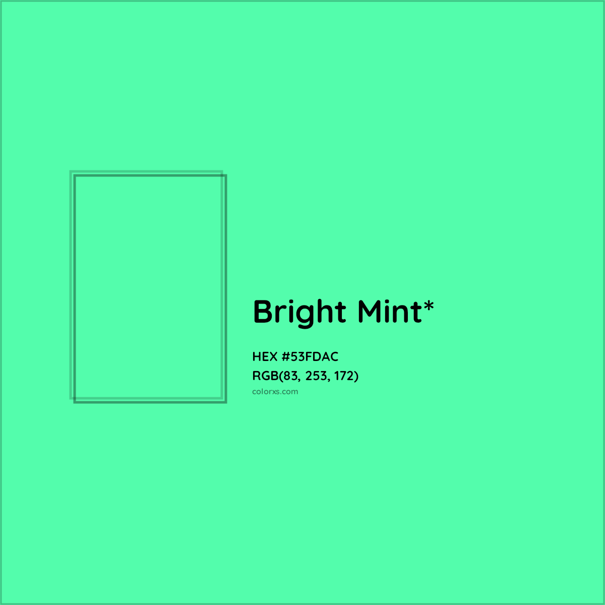 HEX #53FDAC Color Name, Color Code, Palettes, Similar Paints, Images