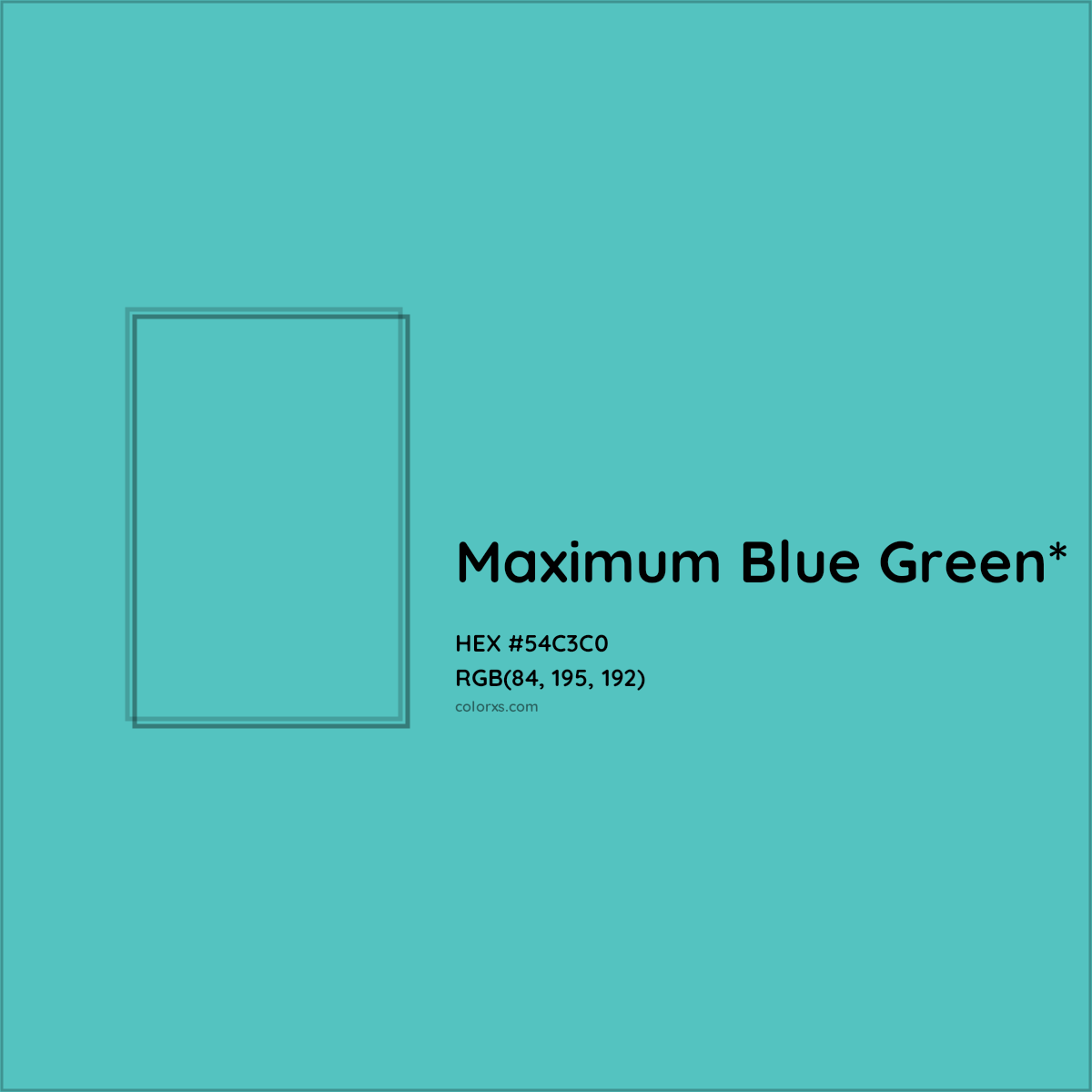 HEX #54C3C0 Color Name, Color Code, Palettes, Similar Paints, Images