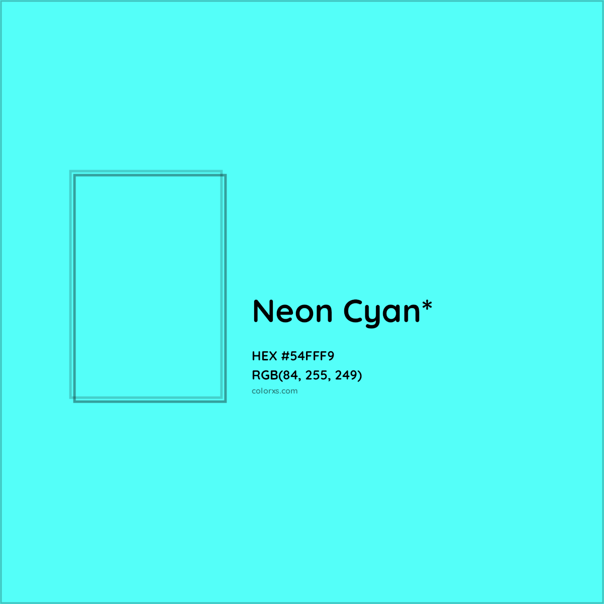 HEX #54FFF9 Color Name, Color Code, Palettes, Similar Paints, Images