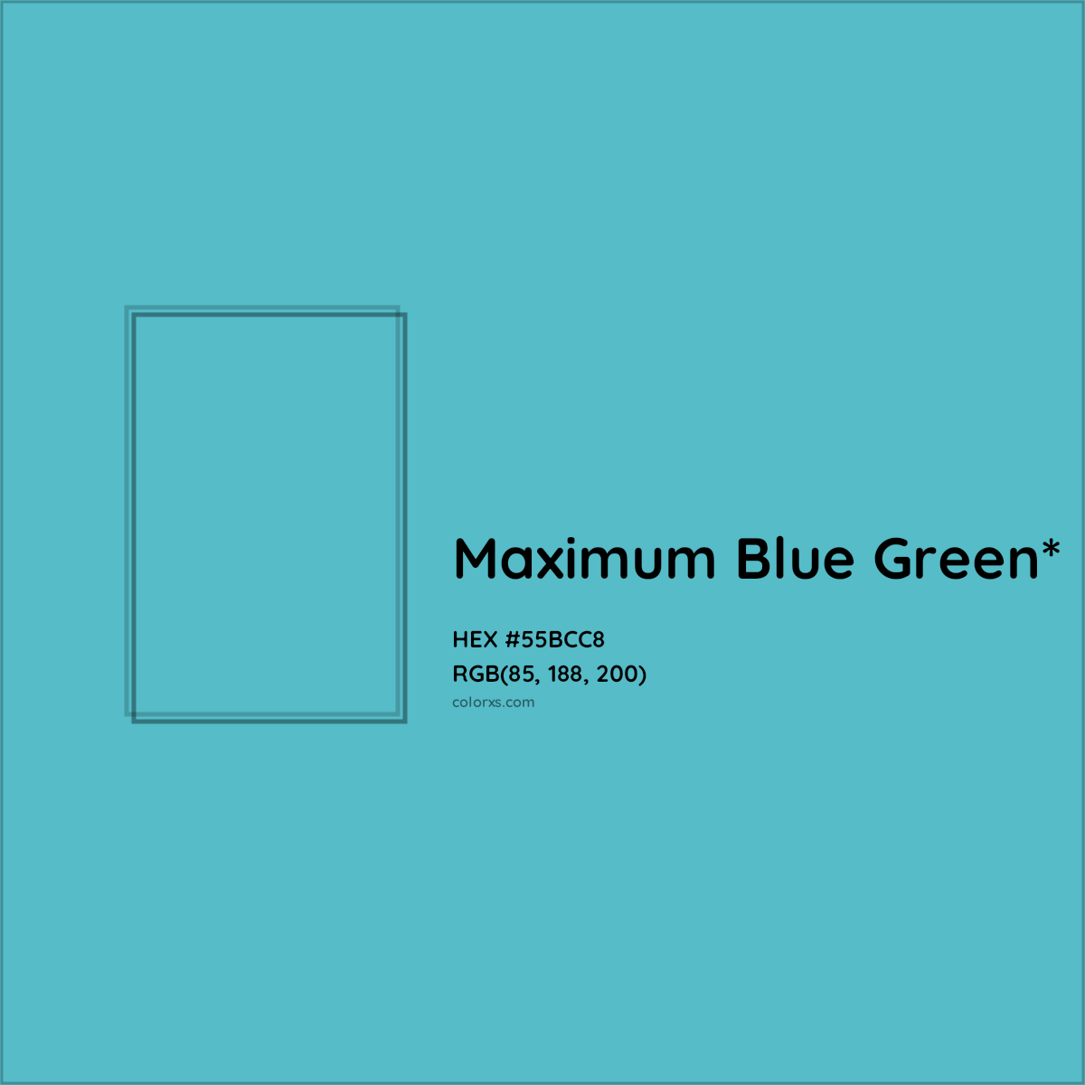 HEX #55BCC8 Color Name, Color Code, Palettes, Similar Paints, Images