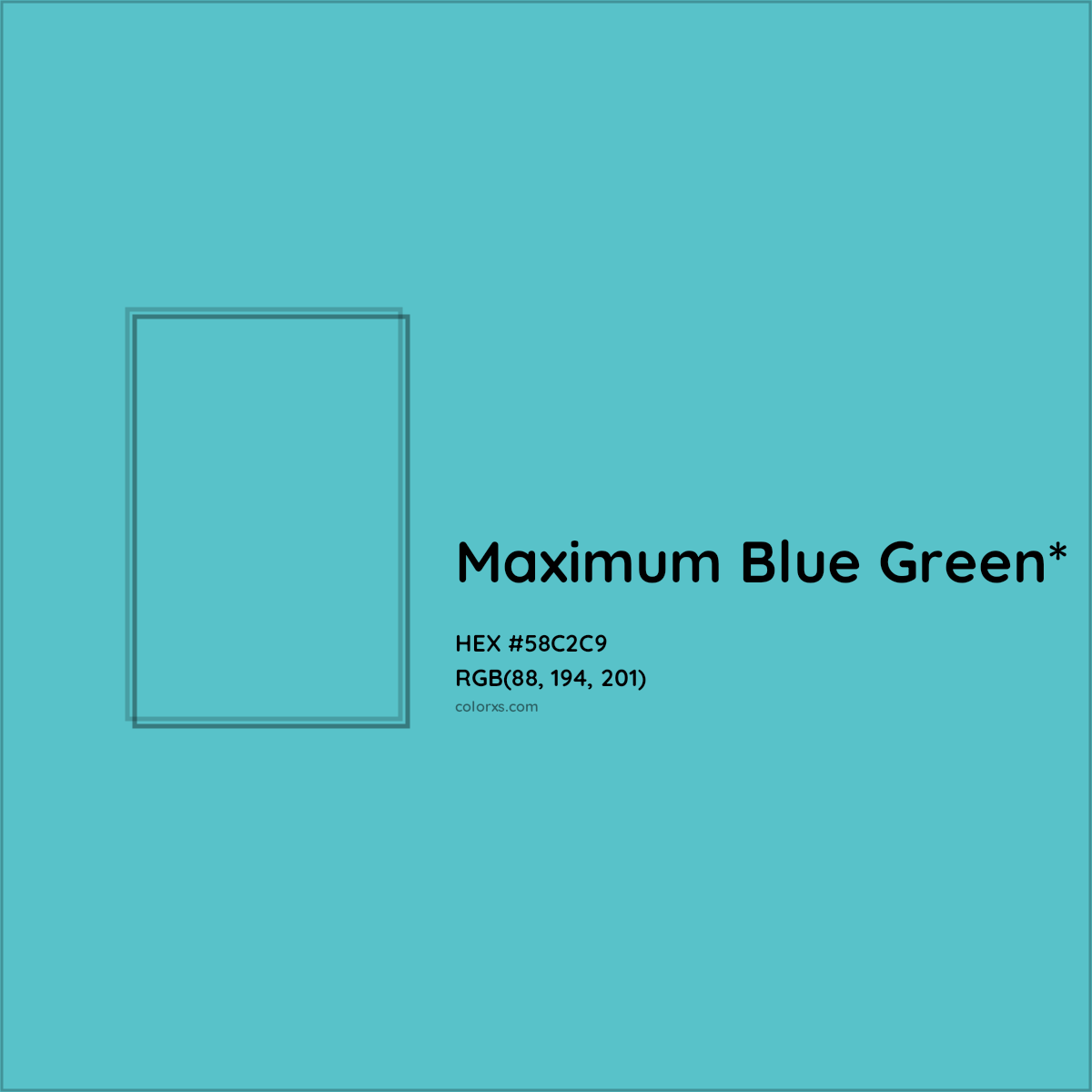 HEX #58C2C9 Color Name, Color Code, Palettes, Similar Paints, Images