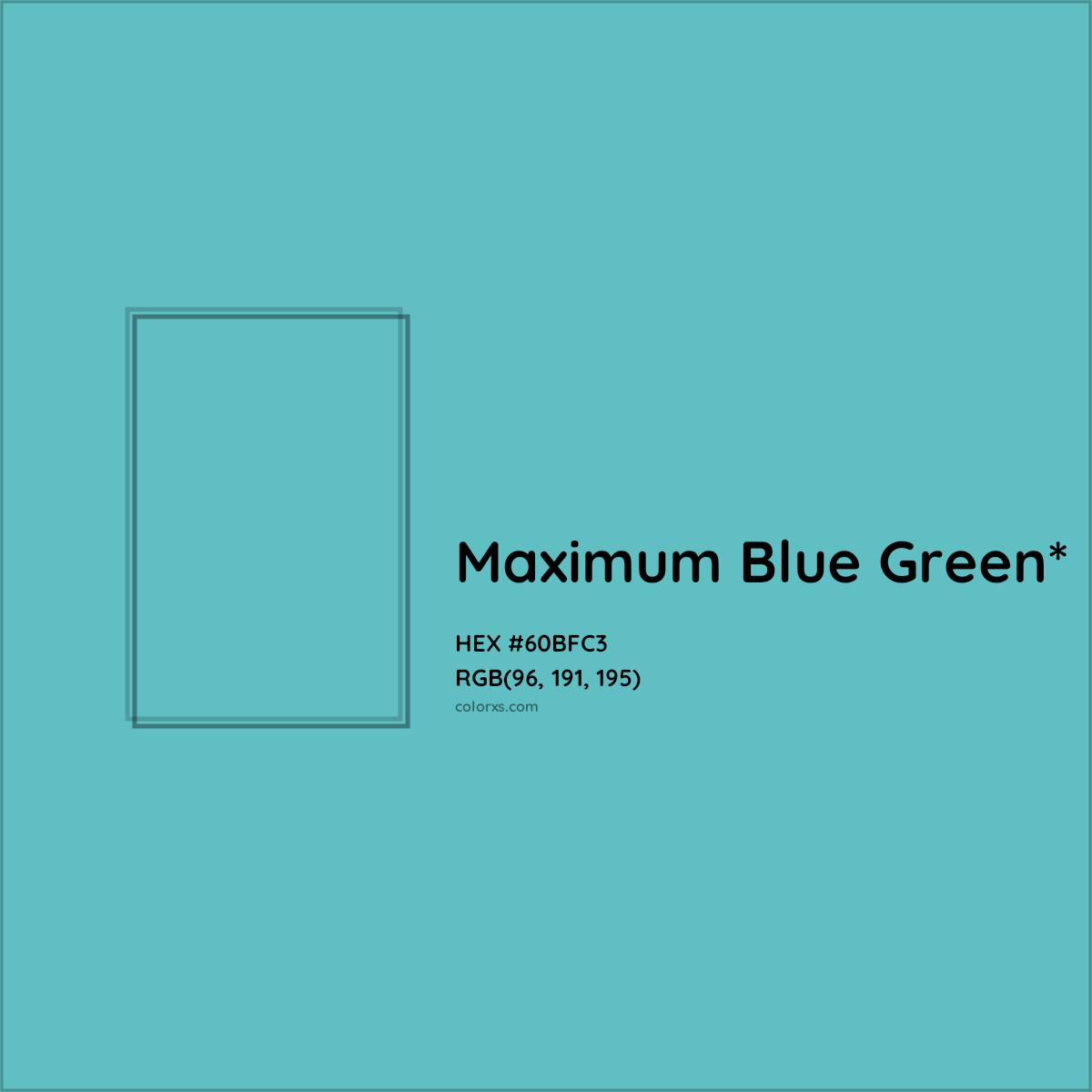 HEX #60BFC3 Color Name, Color Code, Palettes, Similar Paints, Images