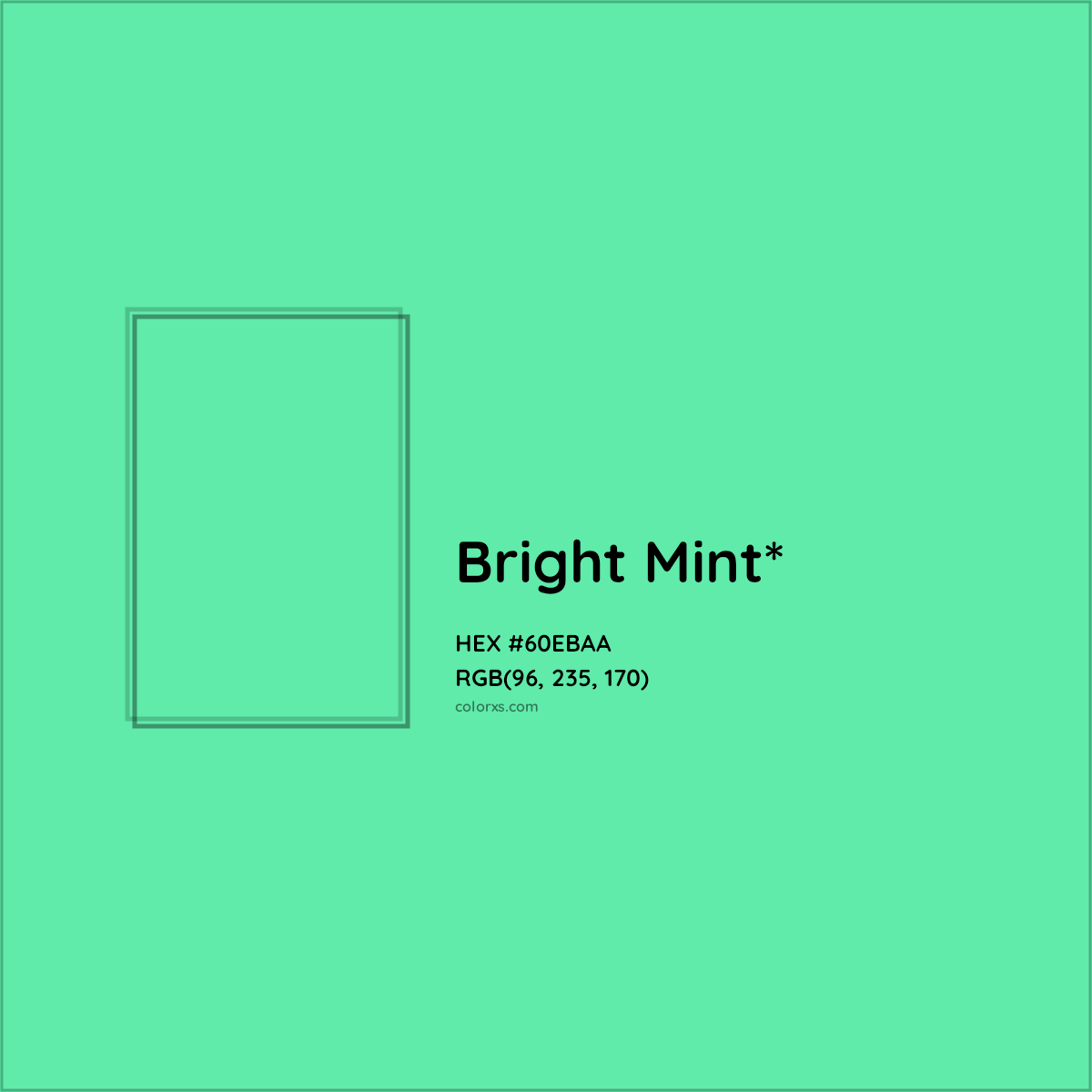 HEX #60EBAA Color Name, Color Code, Palettes, Similar Paints, Images