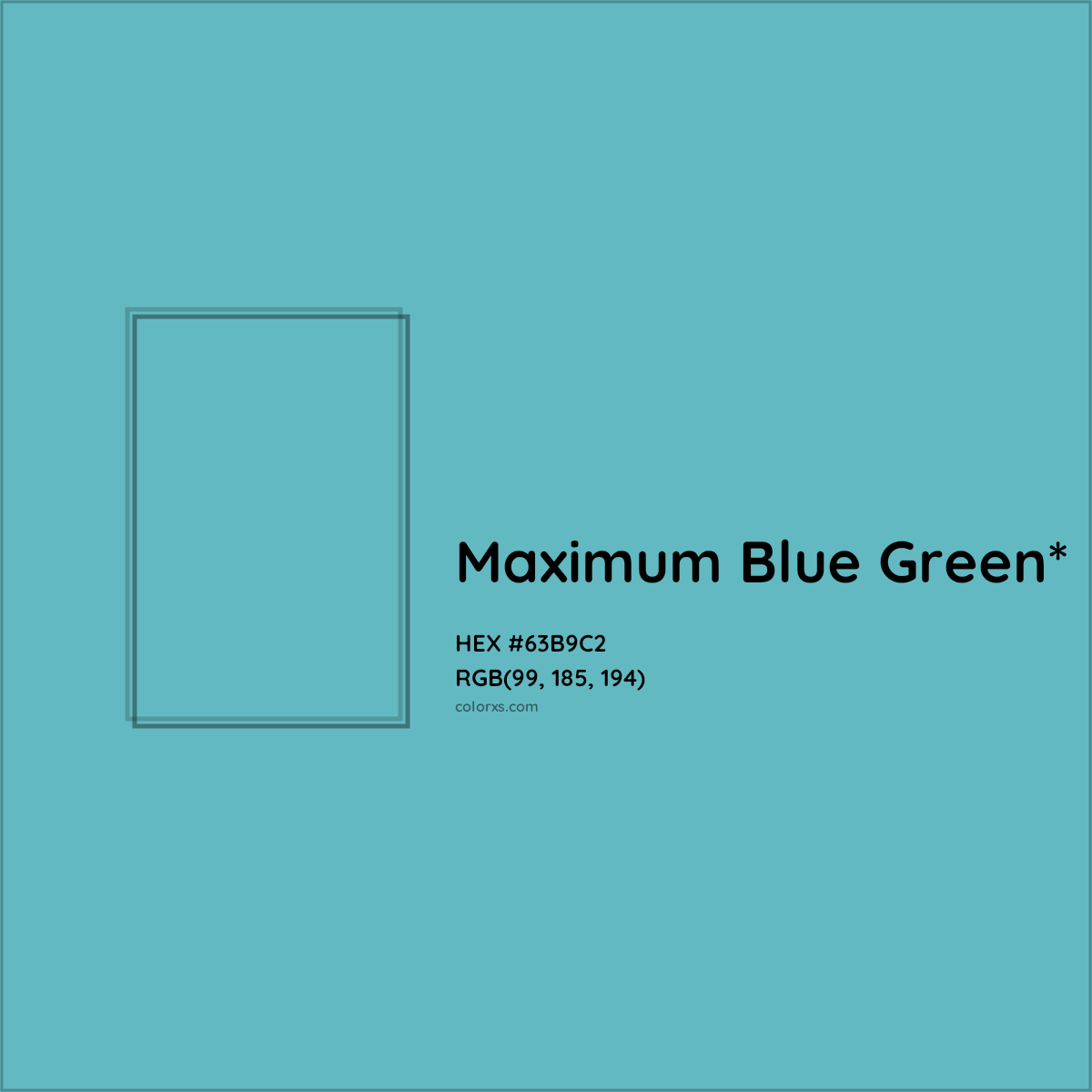 HEX #63B9C2 Color Name, Color Code, Palettes, Similar Paints, Images