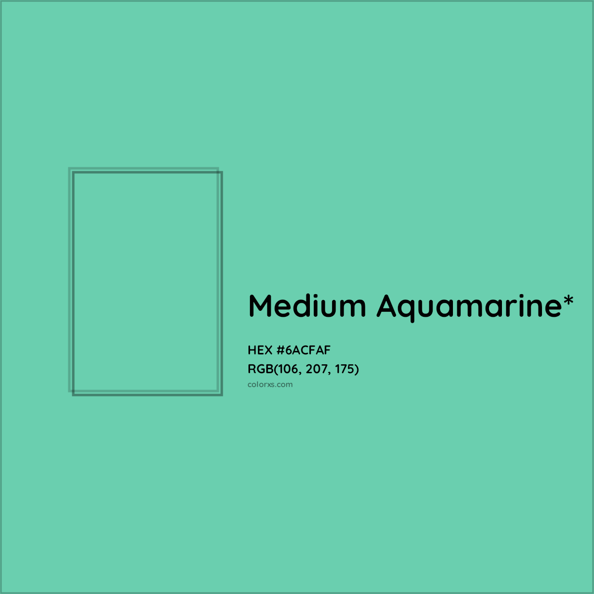 HEX #6ACFAF Color Name, Color Code, Palettes, Similar Paints, Images